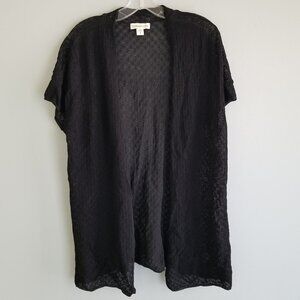 NWT Coldwater Creek Lacy Knit Black Cardigan-Size